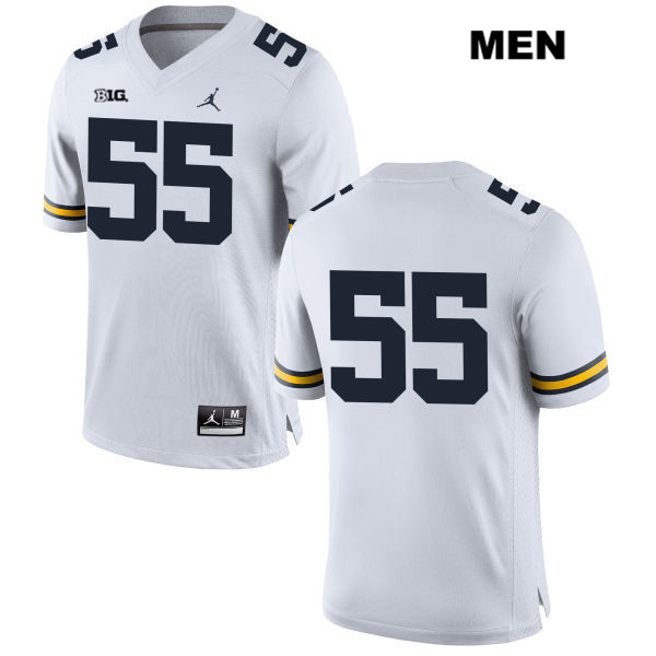 Men's NCAA Michigan Wolverines James Hudson #55 No Name White Jordan Brand Authentic Stitched Football College Jersey SW25X43UW